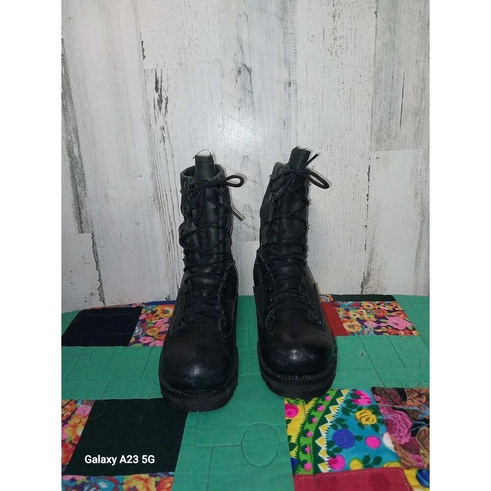 Belleville Black Lace Up Combat Boots Size 3R